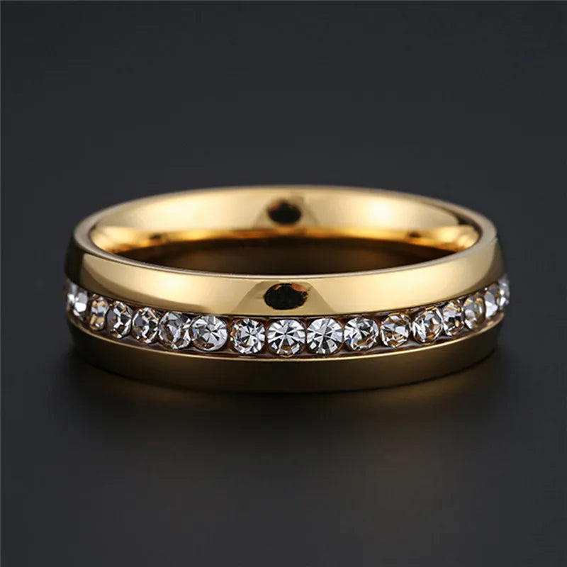 Stainless Steel CZ Band Ring
