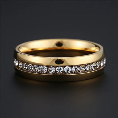Stainless Steel CZ Band Ring
