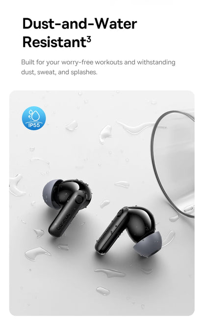 Baseus EP10 Pro ANC Wireless Earbuds – Bluetooth 6.0 Hi-Res Earphones with 50dB Noise Cancelling & 55H Playtime