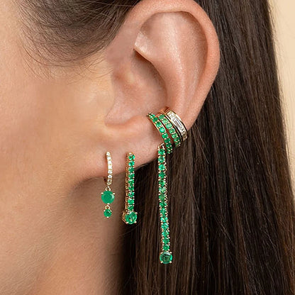 Green Zircon Gold-Tone Earrings