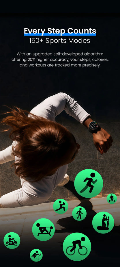 HAYLOU Solar Lite 2 Smartwatch – 1.43” AMOLED Fitness Watch with 24H Health Monitoring, 150+ Sports Modes & Voice Calling
