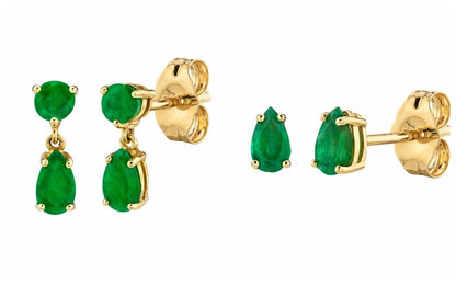Green Zircon Gold-Tone Earrings