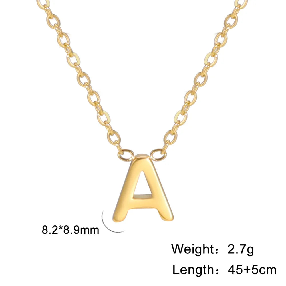 A–Z Stainless Steel Initial Necklace