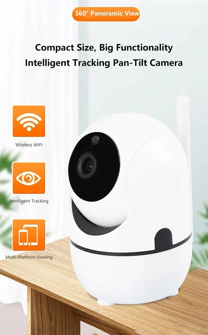 1080P WiFi Smart Security Camera – Mini Indoor IP Camera with Auto Tracking, Night Vision & Free Shipping