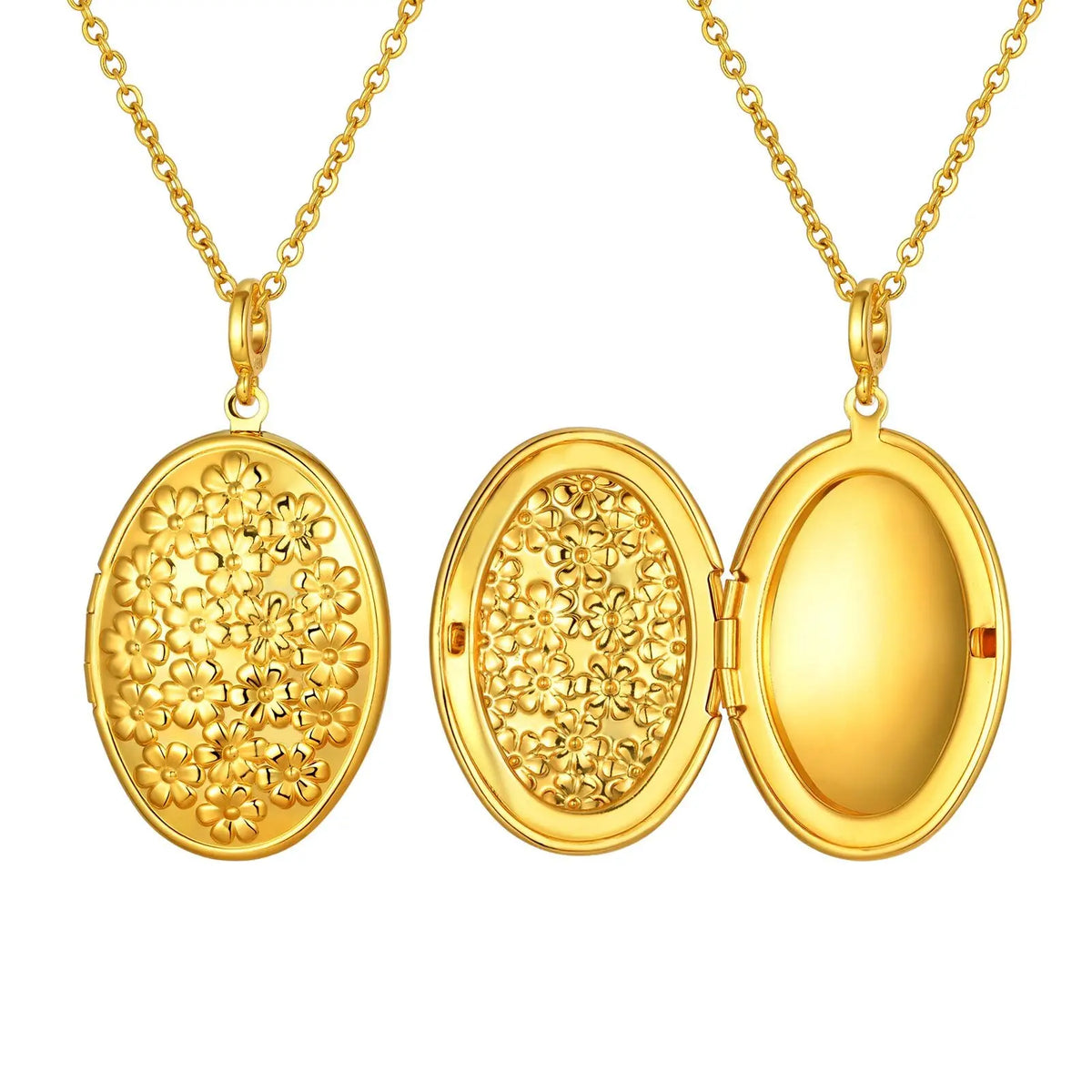 Custom Photo Flower Locket Necklace