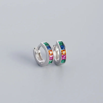 Colorful Zircon Huggie Hoop Earrings