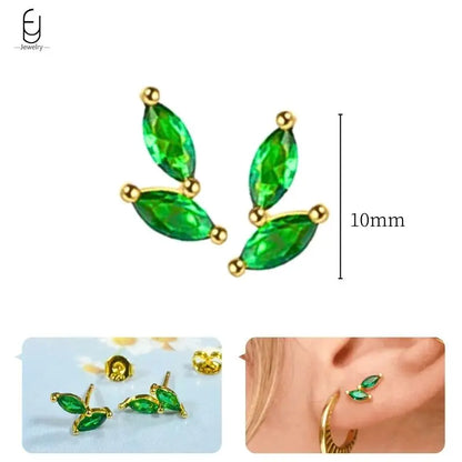 Green Zircon Gold-Tone Earrings