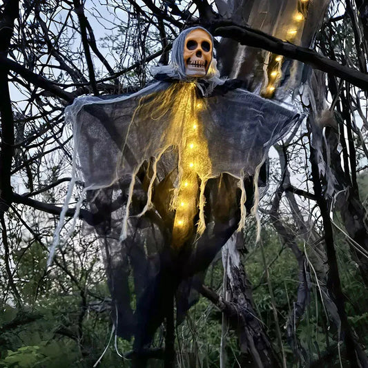 Glowing Hanging Skeleton Ghost Halloween Decoration