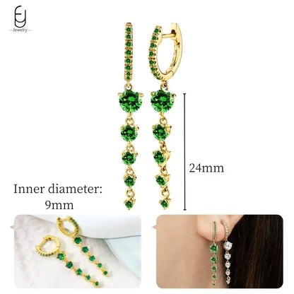 Green Zircon Gold-Tone Earrings