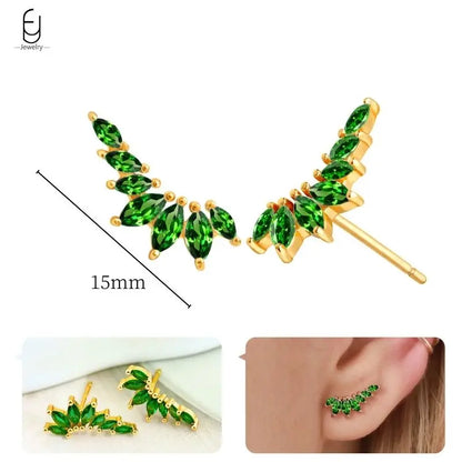 Green Zircon Gold-Tone Earrings