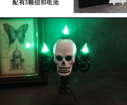 Skull Candelabra LED Halloween Light