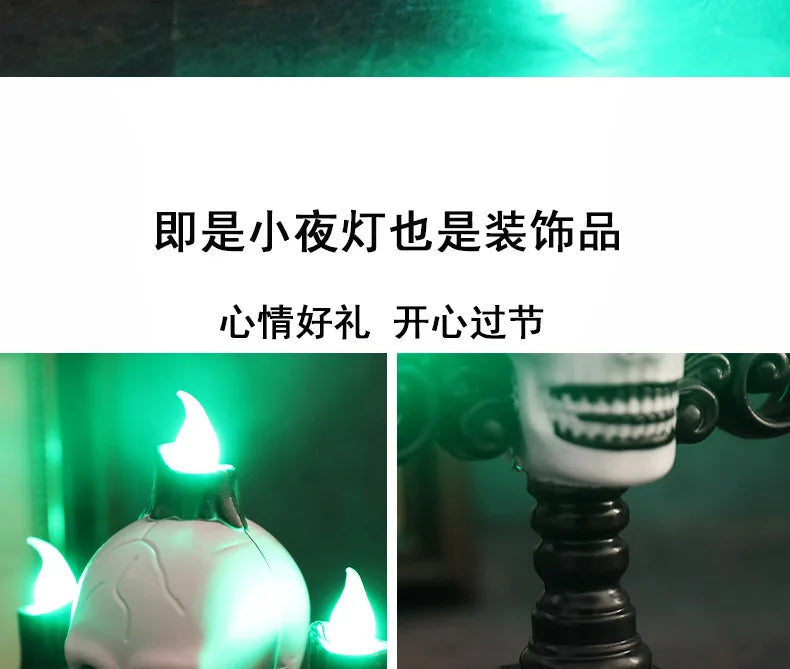 Skull Candelabra LED Halloween Light