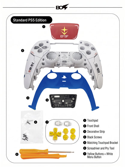 PS5 Controller Mecha Style Shell – Custom Faceplate Cover with Touchpad for DualSense Controller & Free Shipping