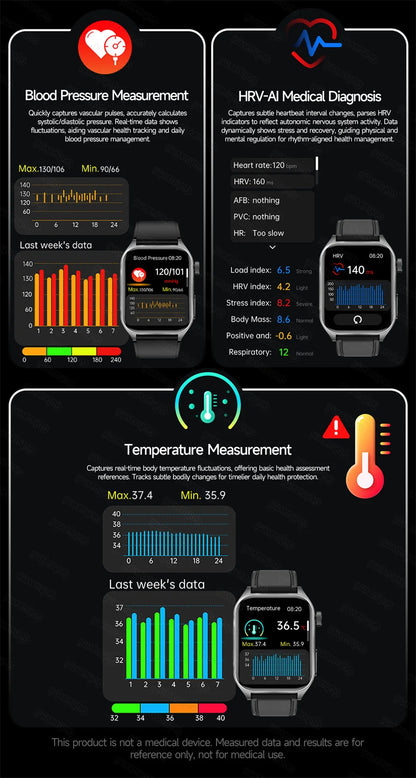 Health Monitoring Smartwatch – Bluetooth Calling Fitness Watch with Free Shipping