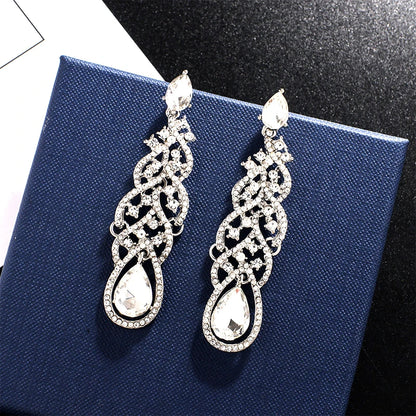 Vintage Crystal Drop Earrings for Women