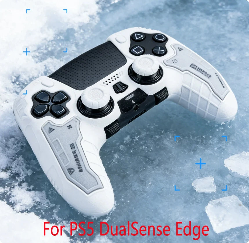 PS5 Controller Silicone Cover – Tactical Style Soft Protector Skin with Thumb Stick Grip Caps & Free Shipping
