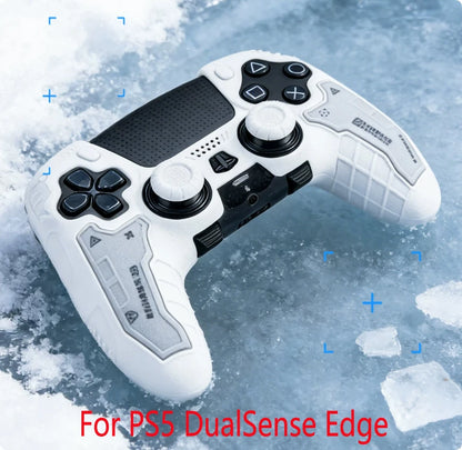 PS5 Controller Silicone Cover – Tactical Style Soft Protector Skin with Thumb Stick Grip Caps & Free Shipping