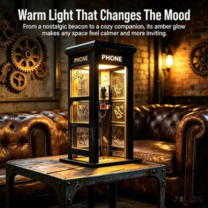 Vintage Telephone Booth Desk Lamp – Retro Nightstand Light with Free Shipping