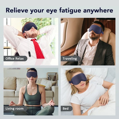 Heated Eye Mask with Vibration Massage – 3 Heat Levels & 6 Modes