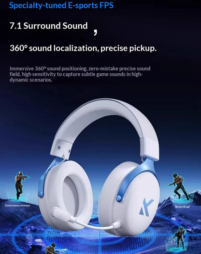 MCHOSE V9 Pro Gaming Headset – Bluetooth Wireless PC Gamer Headphones with Microphone, 7.1 Surround Sound & Low Latency