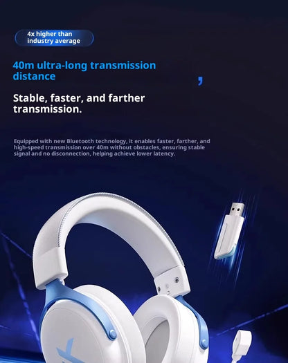 MCHOSE V9 Pro Gaming Headset – Bluetooth Wireless PC Gamer Headphones with Microphone, 7.1 Surround Sound & Low Latency