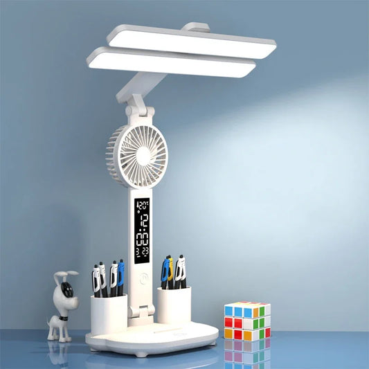 3-in-1 LED Desk Lamp with Fan and Phone Holder