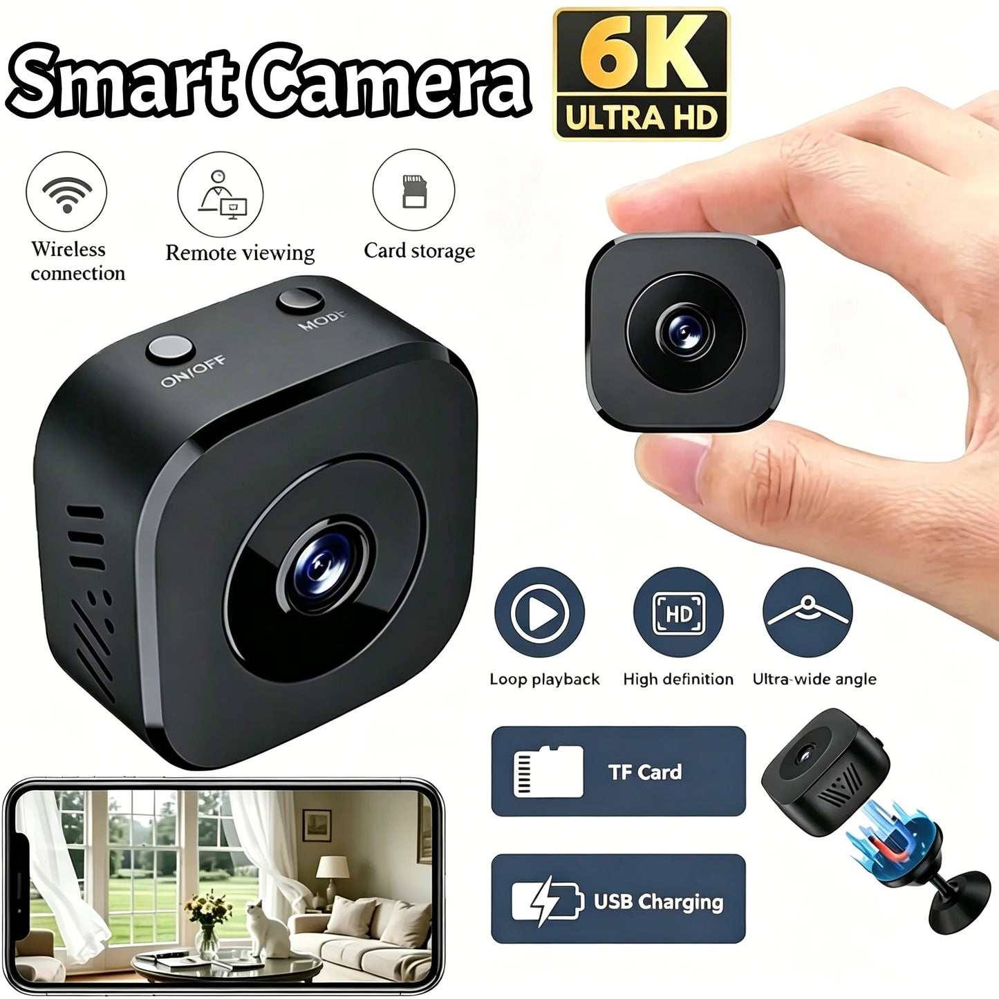 Mini Security Camera 4K Full HD WiFi Surveillance With 2 Way Audio Motion Detection Infrared Night Vision Security Camera 2026