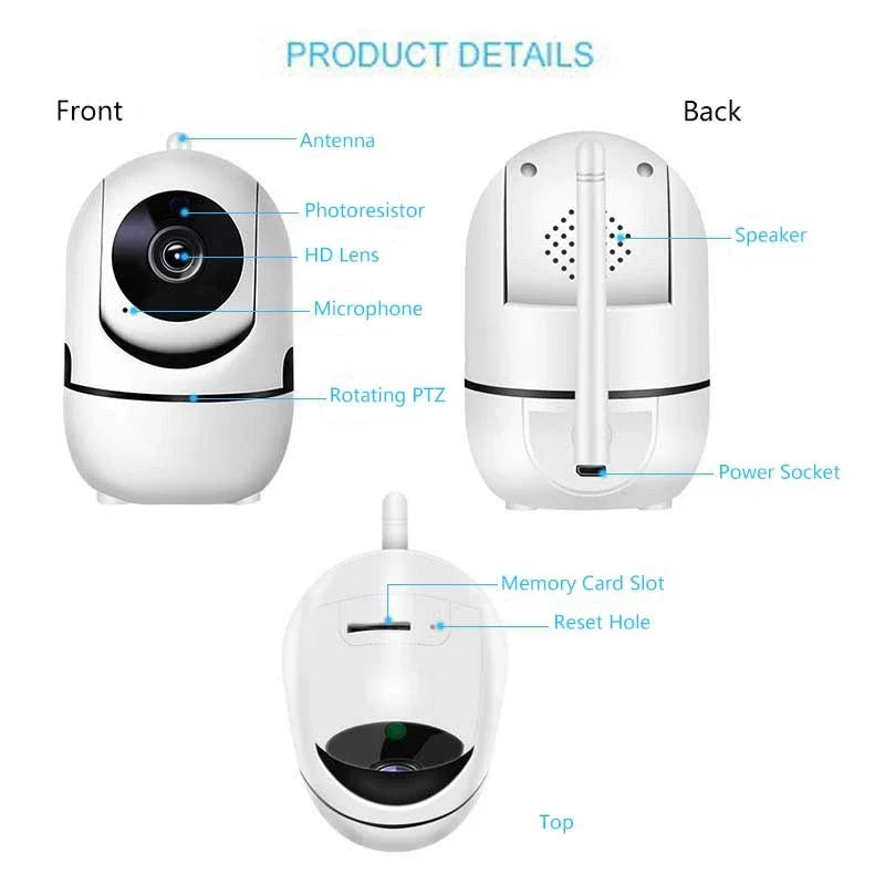 1080P WiFi Smart Security Camera – Mini Indoor IP Camera with Auto Tracking, Night Vision & Free Shipping