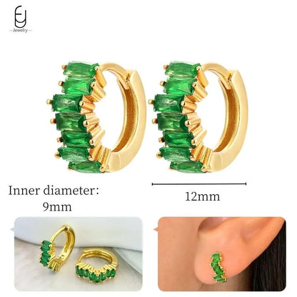 Green Zircon Gold-Tone Earrings