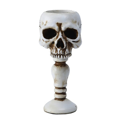 Gothic Skull Resin Candle Holder