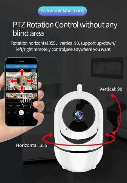 1080P WiFi Smart Security Camera – Mini Indoor IP Camera with Auto Tracking, Night Vision & Free Shipping