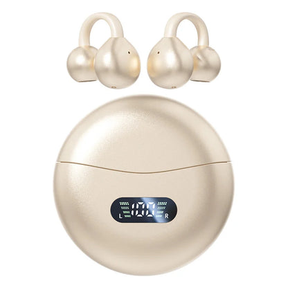 Open Ear Clip Wireless Earbuds – Bluetooth 5.4 ENC Noise Cancelling Headphones with Mic for iOS & Android