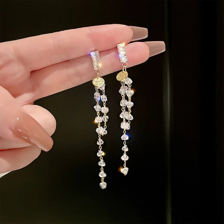 Vintage Crystal Drop Earrings for Women