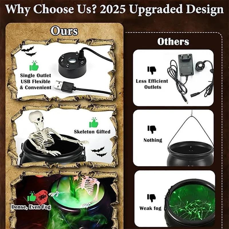Halloween Witch Cauldron Fog Mist Decor