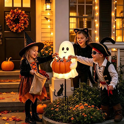 Halloween Ghost Candy Bowl Garden Stake