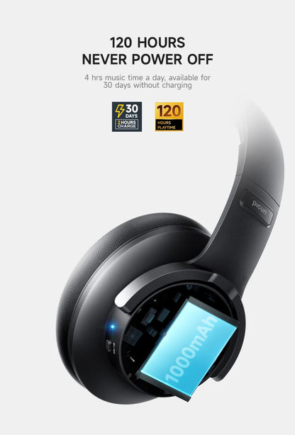 Picun B8 Bluetooth Headphones – 120H Playtime Wireless Over-Ear Headset with Low Latency & Hands-Free Calls