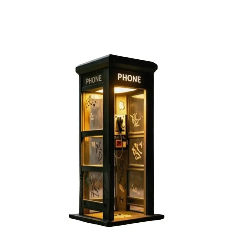 Vintage Telephone Booth Desk Lamp – Retro Nightstand Light with Free Shipping