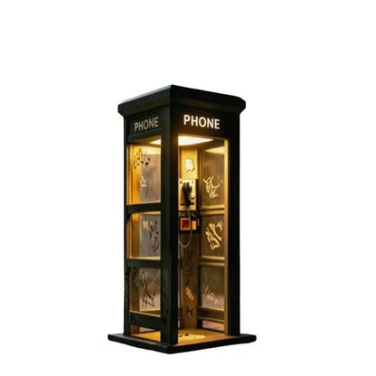 Vintage Telephone Booth Desk Lamp – Retro Nightstand Light with Free Shipping