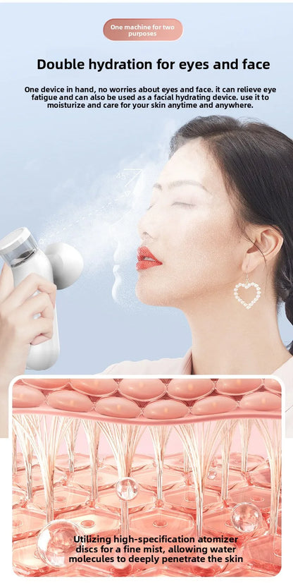 Portable Eye & Face Nano Mist Sprayer – Hydrating Steam Care Device for Daily Self-Care