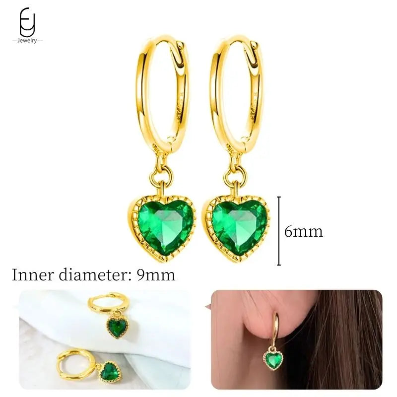 Green Zircon Gold-Tone Earrings