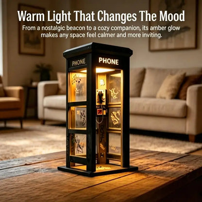 Vintage Telephone Booth Desk Lamp – Retro Nightstand Light with Free Shipping