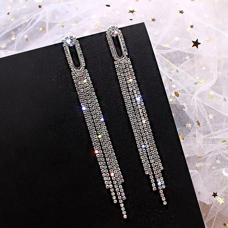 Vintage Crystal Drop Earrings for Women