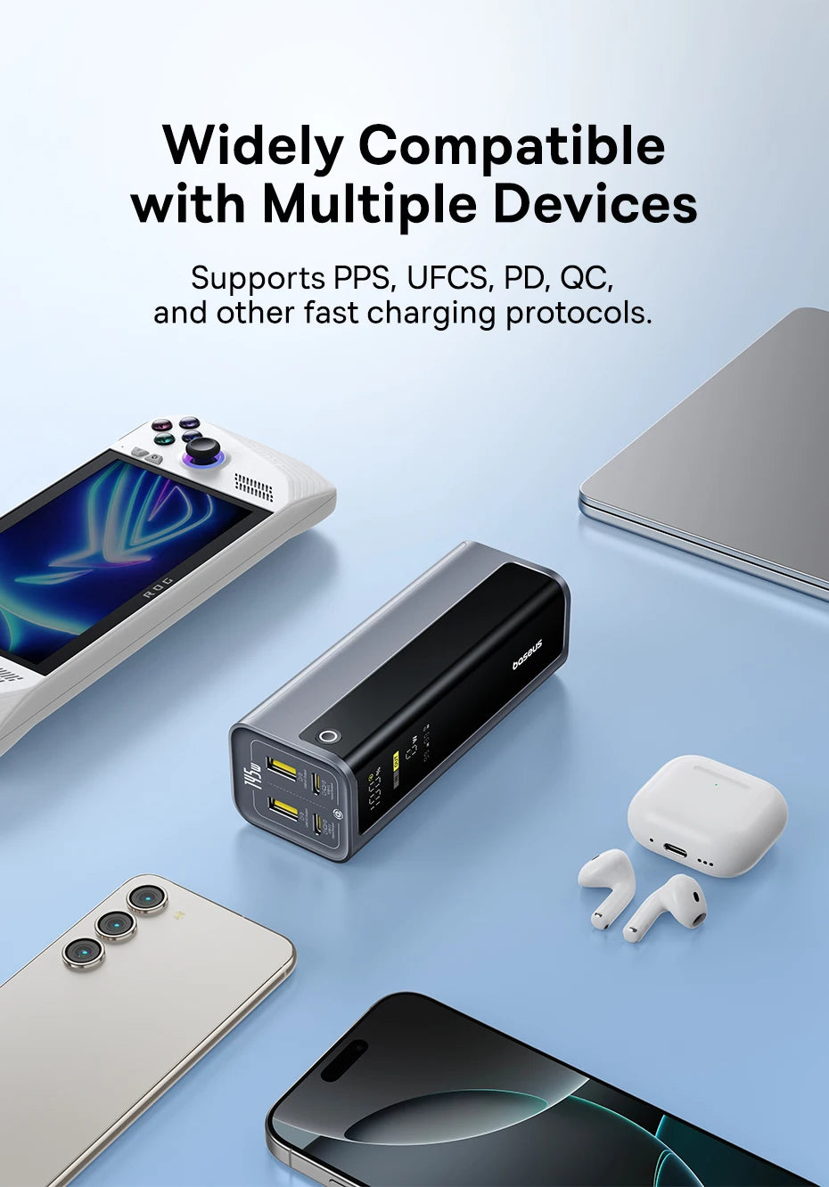Baseus 145W Portable Power Bank – 20800mAh Fast Charger with Free Shipping