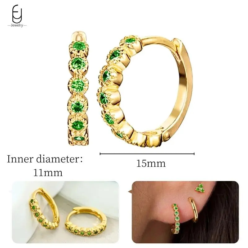 Green Zircon Gold-Tone Earrings