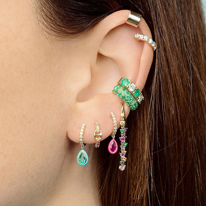 Green Zircon Gold-Tone Earrings