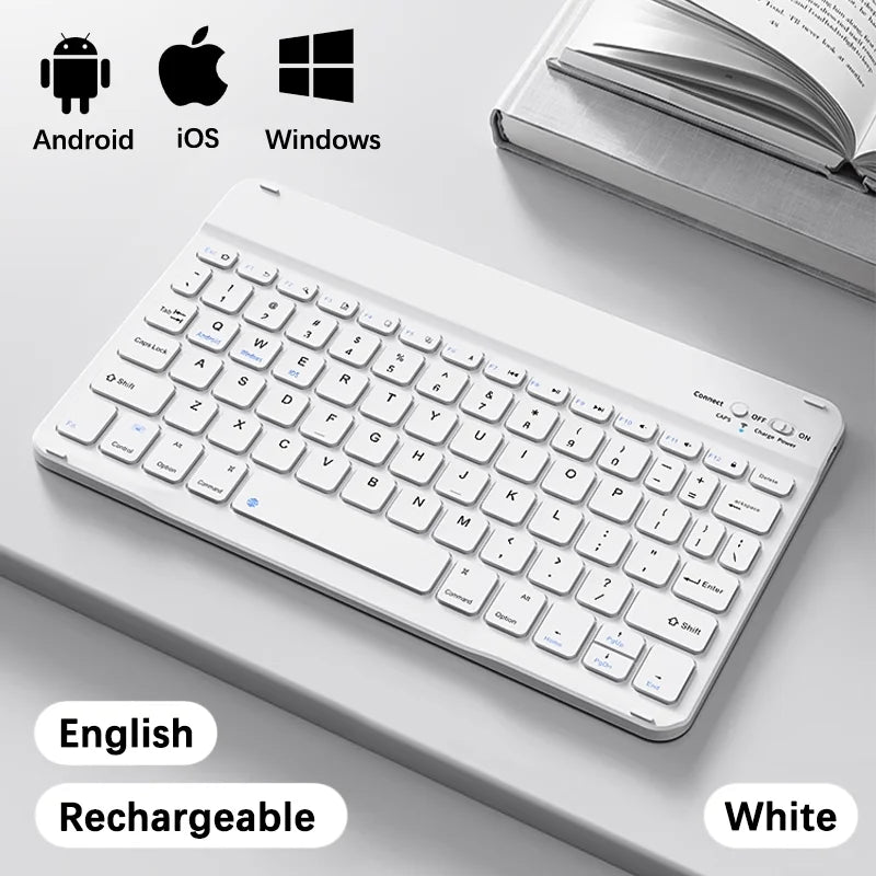 Slim Bluetooth Keyboard for iPad & Tablet