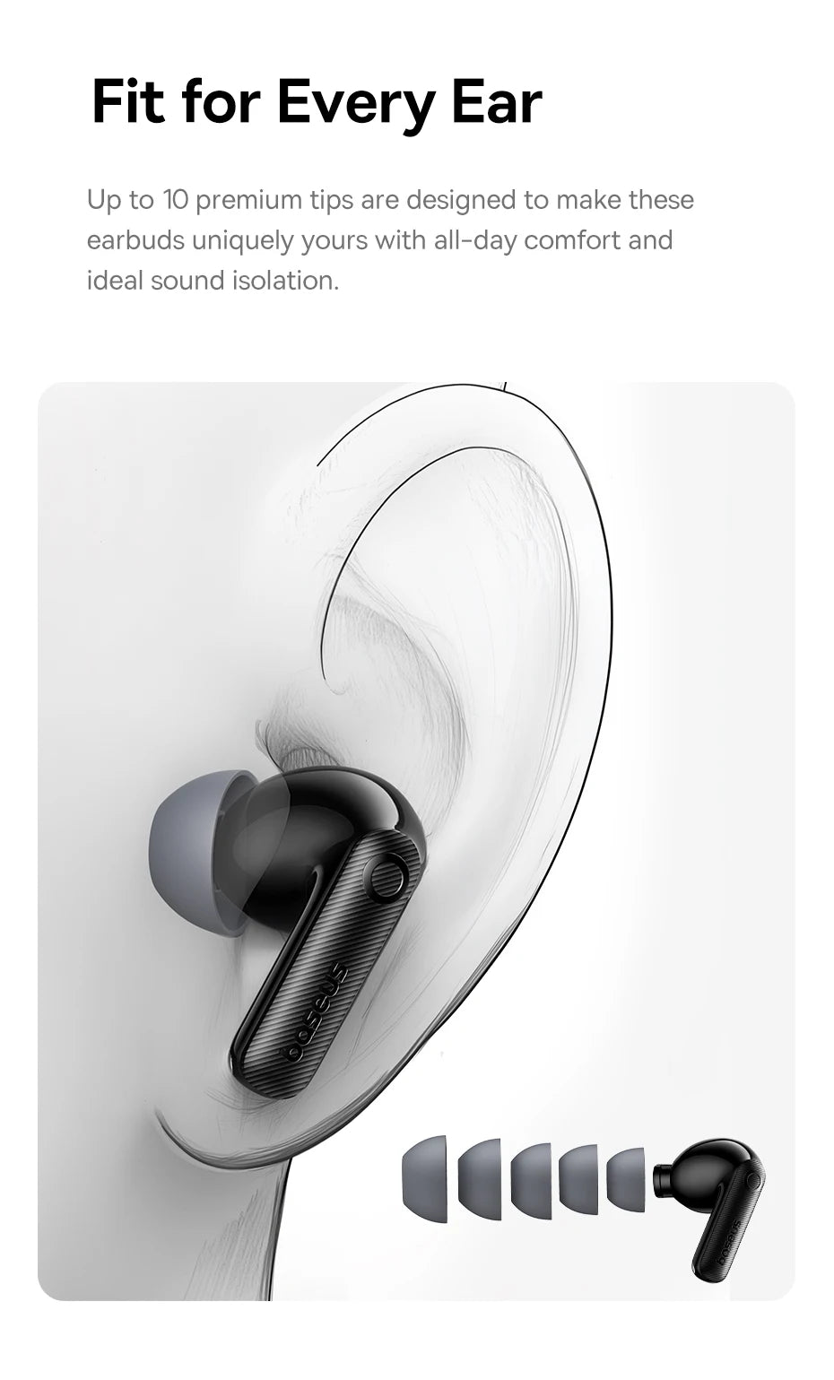 Baseus EP10 Pro ANC Wireless Earbuds – Bluetooth 6.0 Hi-Res Earphones with 50dB Noise Cancelling & 55H Playtime
