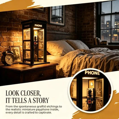 Vintage Telephone Booth Desk Lamp – Retro Nightstand Light with Free Shipping