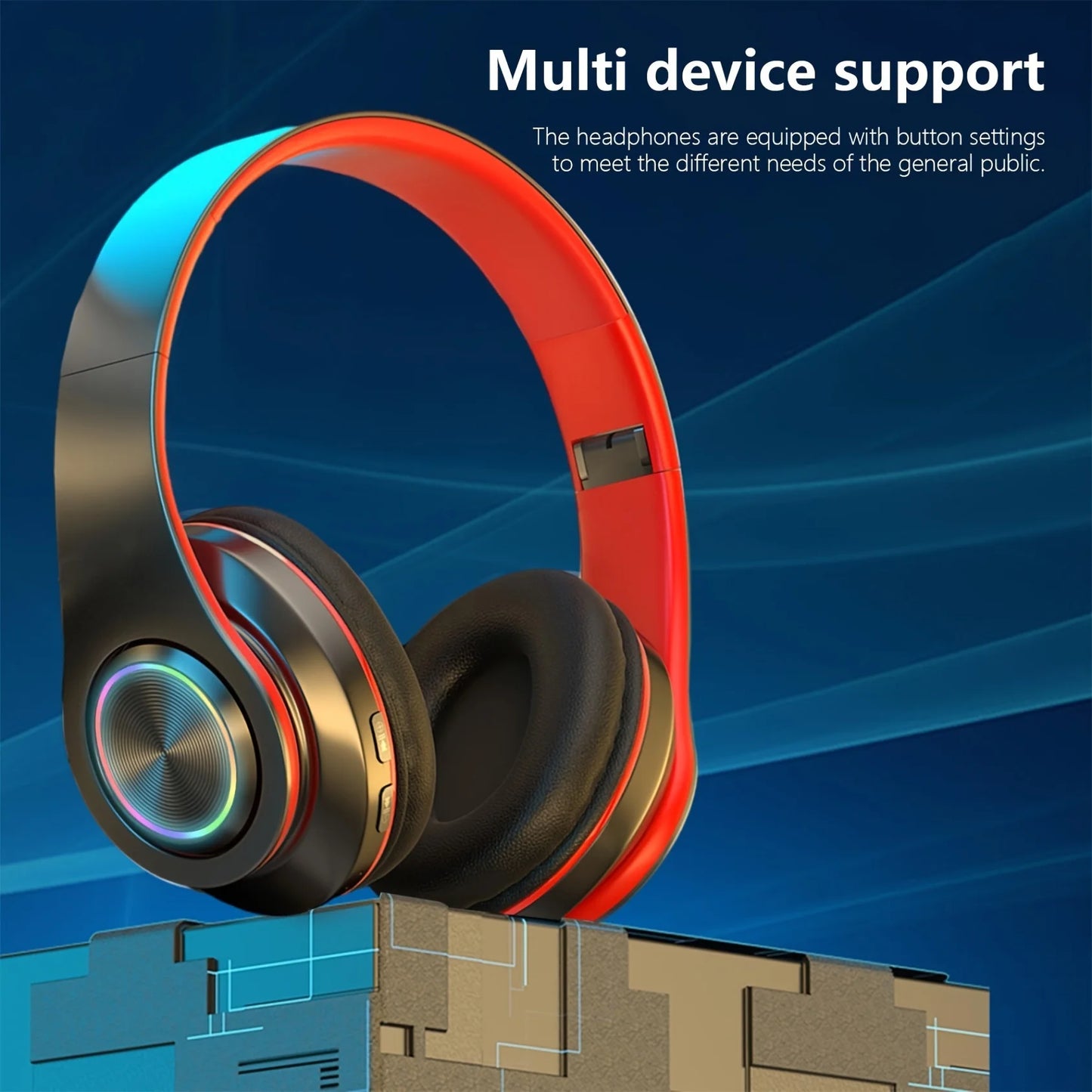 ANC Wireless Over-Eear Headphones – Deep Bass Foldable Bluetooth Headset