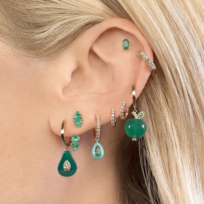 Green Zircon Gold-Tone Earrings